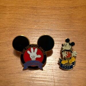 Disney Helping Hand Award Pin Set - Black, Red, Yellow, Blue